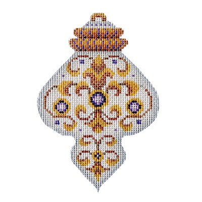BB 3222 - White & Gold Ornament - Amethyst Jewels