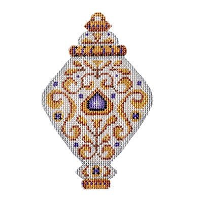 BB 3224 - White & Gold Ornament - Violet Jewels