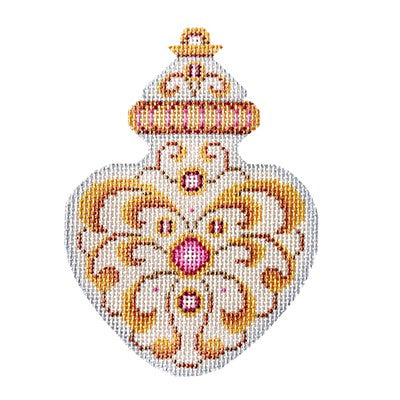 BB 3228 - White & Gold Ornament - Light Rose Jewels
