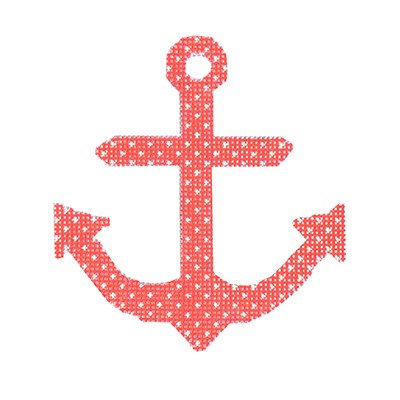 BB 6096 - Anchors - Coral with Dots
