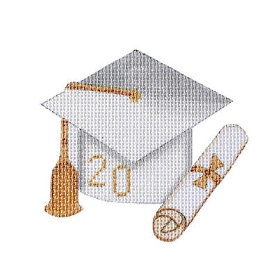 BB 6104 - Graduation Cap - White with Year